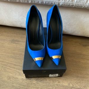 Giuseppe Zanotti Blue Suede Heels